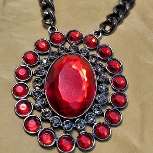 Radiant Red and Silver Necklace